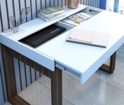 Mesa Escrivaninha Artany Squadra 1 Gaveta – Branca/Nogal na Amazon