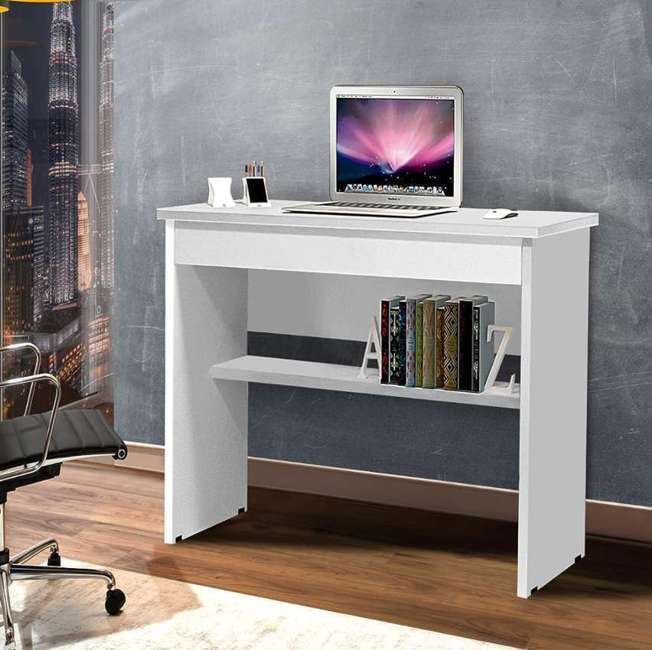 Mesa Escrivaninha Notebook Office Compact Vitória Branca na Amazon