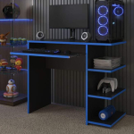 Mesa Escrivaninha Para Computador Escritório Pc gamer (preto/azul) na Amazon