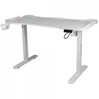 Mesa Gamer SuperFrame Epic Pro, RGB, Altura Ajustável, Com Suporte Para Headset E Copo, White, SF-TB-12060WA na Terabyte Shop