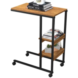 Mesa Lateral de Apoio Industrial com Rodízio Fit Yescasa na MadeiraMadeira