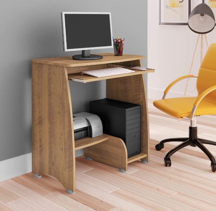 Mesa para Computador com prateleira retrátil PIXEL cor Pinho – Artely na Amazon