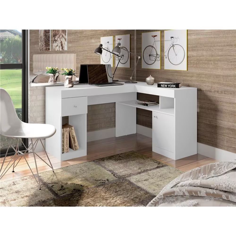 Mesa para Computador de Canto Caemmun Nilo com 1 Porta e 1 Gaveta na Casas Bahia
