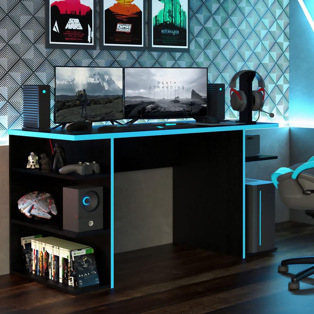 Mesa para Computador Gamer Madesa 9409 – Preto/azul na Amazon