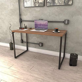 Mesa para Escritório Office Estilo Industrial 120cm Kuadra Compace Nogal na Amazon