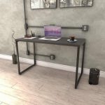 Mesa para Escritório Office Estilo Industrial 120cm Kuadra Espresso Móveis na Magazine Luiza