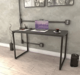 Mesa para Escritório Office Estilo Industrial 120cm Kuadra Espresso Móveis na Magazine Luiza