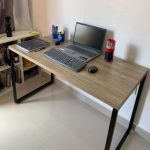 Mesa para Escritório Office Estilo Industrial 1,20m, Compace, Kuadra, Carvalho Dark/Est.Preta na Amazon