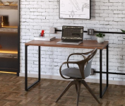 Mesa para Escritório Office Estilo Industrial 1,20m, Compace, Kuadra, Nogal/Est. Preta na Amazon