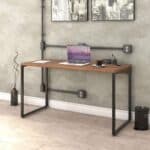 Mesa para Escritório Office Estilo Industrial 1,35m, Compace, Kuadra, Nogal / Est.Preta na Amazon