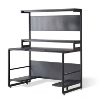 Mesa Para Estação Gamer Titans Com 4 Prateleiras Preta 120cm na Mobly