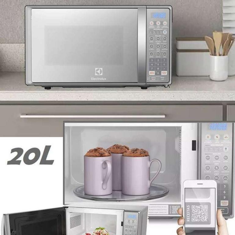 Micro-ondas Electrolux 20L Prata Espelhado com Função Tira Odor (MT30S) na Electrolux