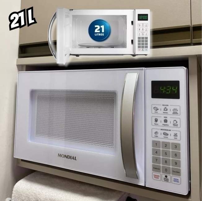 Micro-Ondas, Mondial, 127V, 1200W, Branco – MO-01-21-W na Amazon