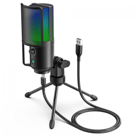 Microfone Gamer Fifine K669-PRO RGB USB Black na Terabyte Shop