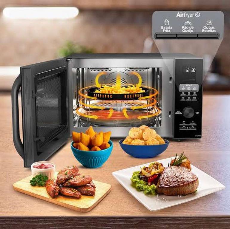 Microondas Air Fryer Panasonic 30l Preto NN-CD89NBRUN 110v na Amazon