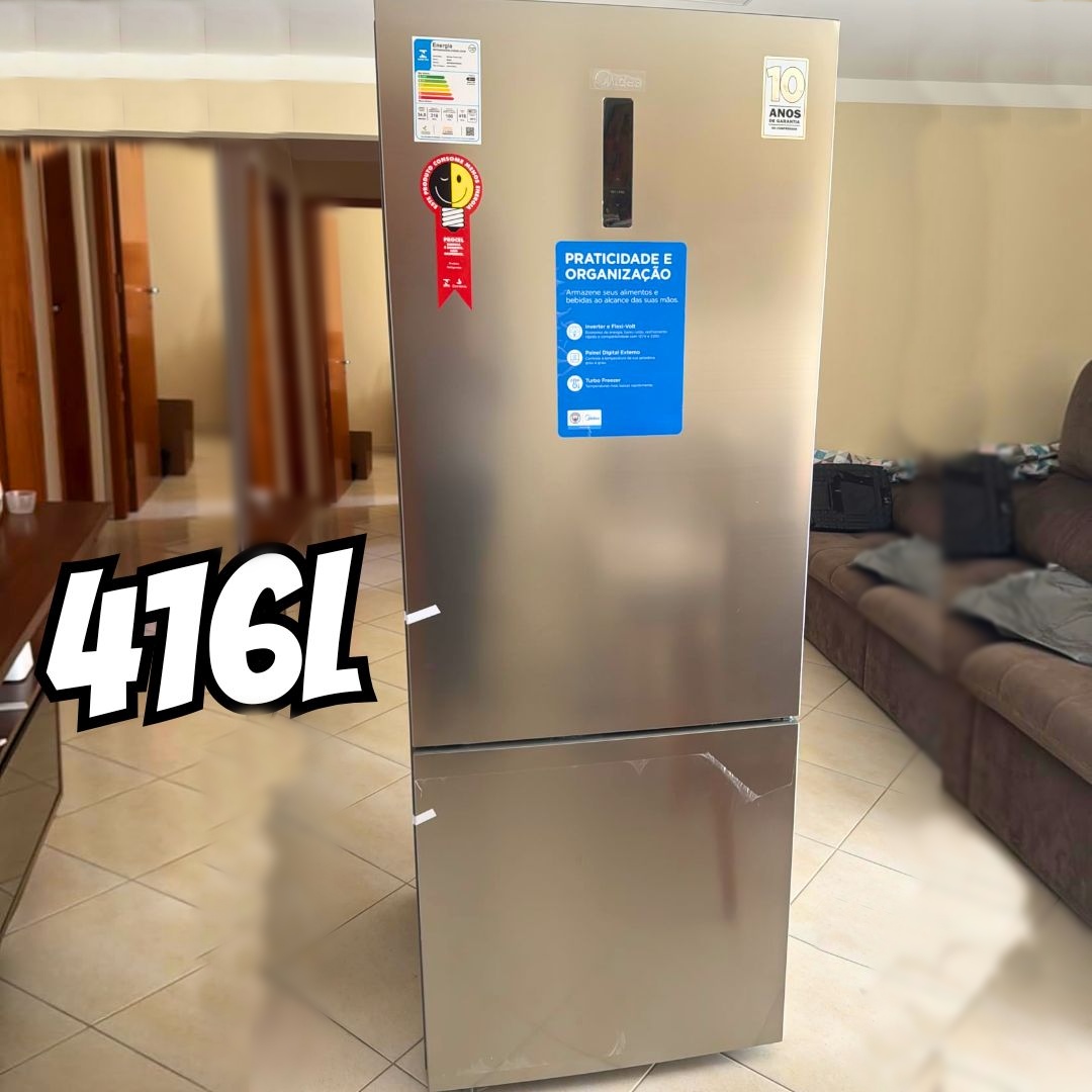 Midea Geladeira Inverse Frost Free 416L Inverter cor Inox Midea MDRB593FGD463 – Bivolt na Amazon