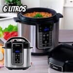 Midea Panela de Pressão Elétrica 6L com 12 receitas pré-programadas, 3 níveis de pressão e display digital, silenciosa e segura com 10 recursos de segurança, 127V na Amazon