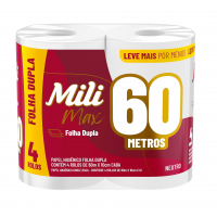 Mili, Papel Higiênico Folha Dupla 4 Rolos, 60 Metros (Embalagem Pode Variar) na Amazon