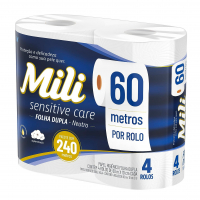 Mili, Papel Higiênico Folha Dupla 4 Rolos, 60 Metros na Amazon