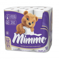 Mimmo Papel Higiênico Folha Dupla, 30m, Leve 12 Pague 11 Rolos na Amazon