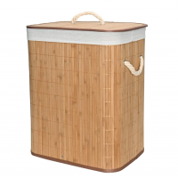 Mimo Style Cesto De Bambu Claro Com Tampa Para Roupas Sujas na Amazon
