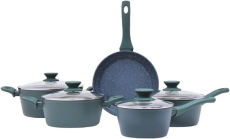 Mimo Style Conjunto 5 Panelas, Feitas em Alumínio e Tampa de Vidro Temperado. Revestimento Soft Touch Nas Alças e Fundo Triplo. Funciona em Fogão a Gás, Elétrico e Indução (Jade Verde) na Amazon