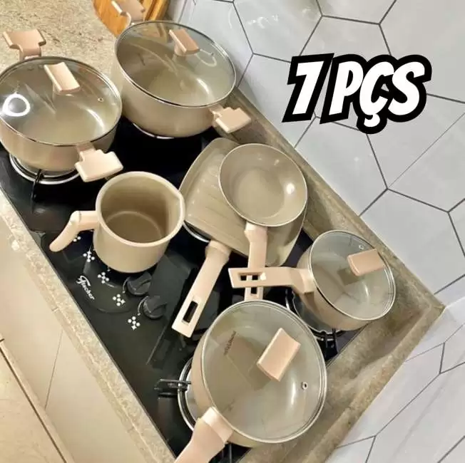 Mimo Style Conjunto 7 Panelas Sartin Cook Champanhe na Amazon