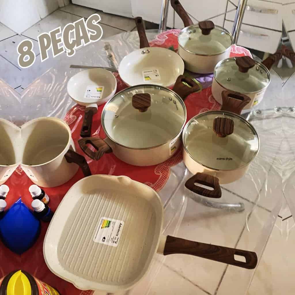 Mimo Style, Conjunto de 8 Panelas Pratic Cook Marmol Compatível com Fogão por Indução na Amazon