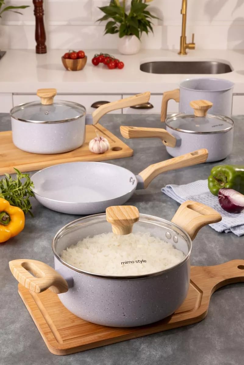 Mimo Style, Conjunto de Panelas Antiaderente com Tampa e Cabo Soft touch Pratic Cook 6 Peças – Grafite na Amazon
