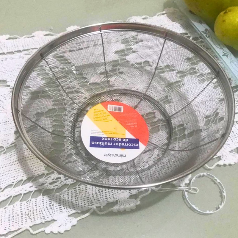 Mimo Style Escorredor de Aço Inoxidável Multiuso 27 cm com Malha de Aço Côncava Perfeito para Coar na Amazon