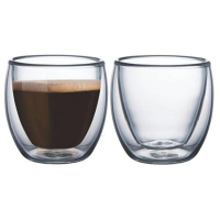 Mimo Style Par De Copos Para Café Parede Dupla Sem Alça, Material Vidro Borossilicato 80ml na Amazon