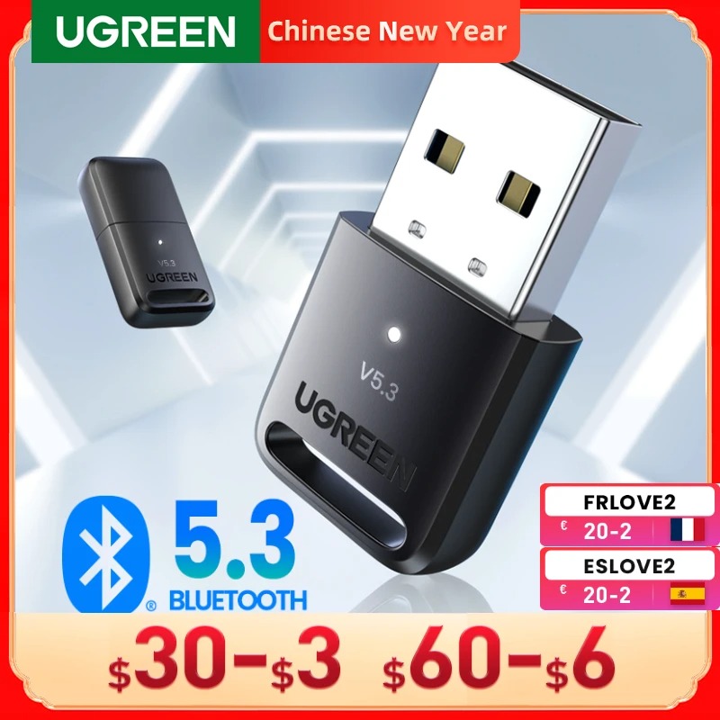 MINI ADAPTADOR UGREEN BLUETOOTH 5.3 na Aliexpress