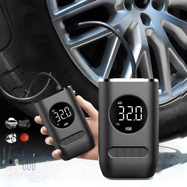 Mini Compressor de Ar Portatil Recarregavél Digital USB Calibrador Pneu Envio Imediato na Shopee