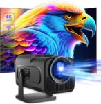 Mini Projetor Portátil Wifi6 BT 5.0, Projetor Inteligente Full HD 1080P Android 11, Projetor Externo Suporte 4K com 390 ANSI 10000 Lumens, Projetor Rotativo 180° para Celular/Notebook/TV Stick na Amazon