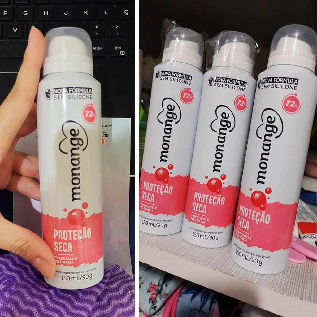 Monange Desodorante Aerossol Antitranspirante Feminino Proteção Seca 150Ml na Amazon