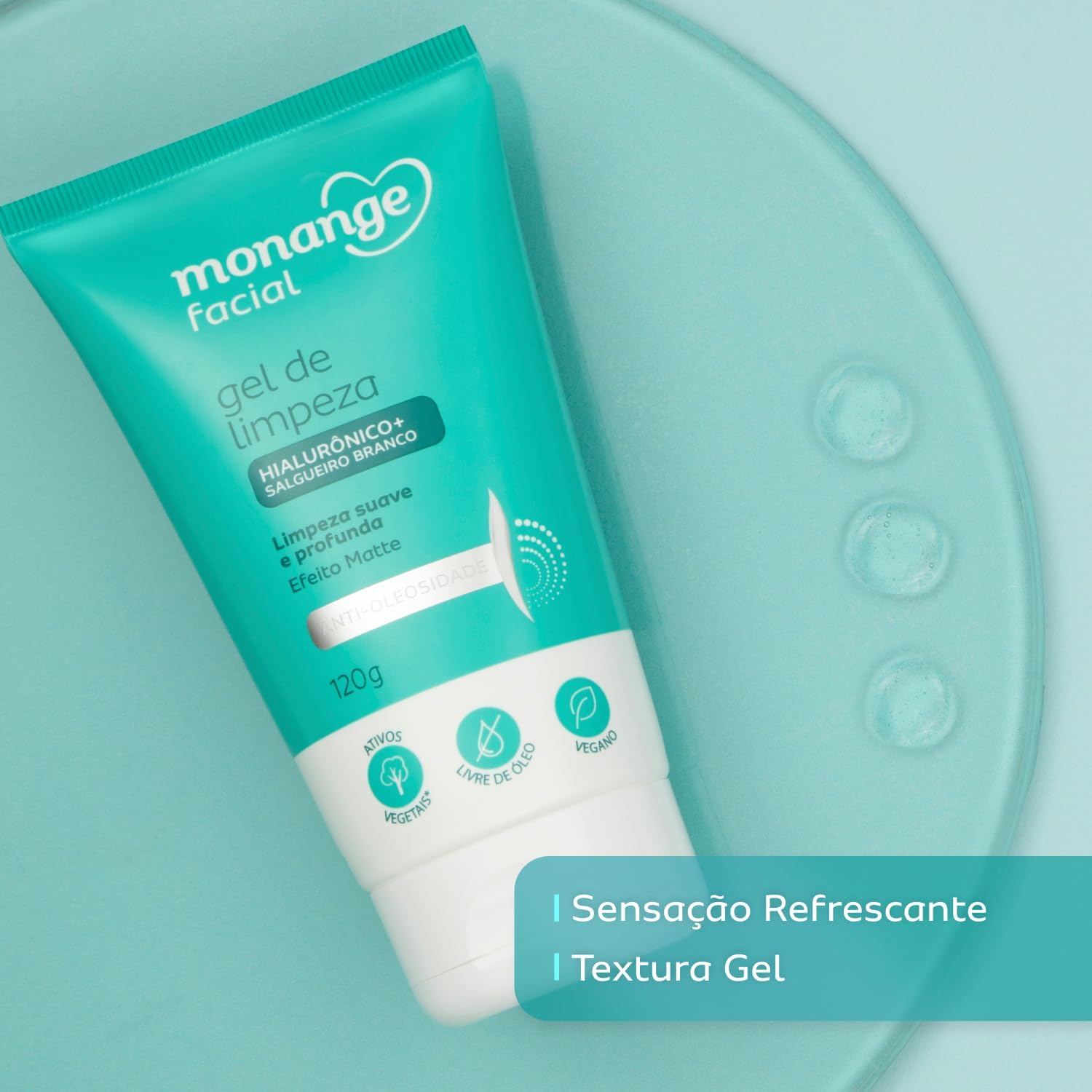 Monange Gel de Limpeza Facial Anti-oleosidade com Ácido Hialurônico e Salgueiro Branco 120g na Amazon