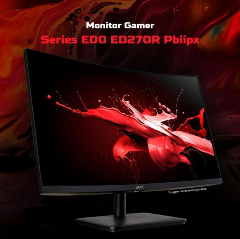Monitor Gamer Acer 27 LED Full HD Curvo, 165 Hz, 5ms, HDMI e DisplayPort, FreeSync Premium, VESA – ED270R na Magazine Luiza