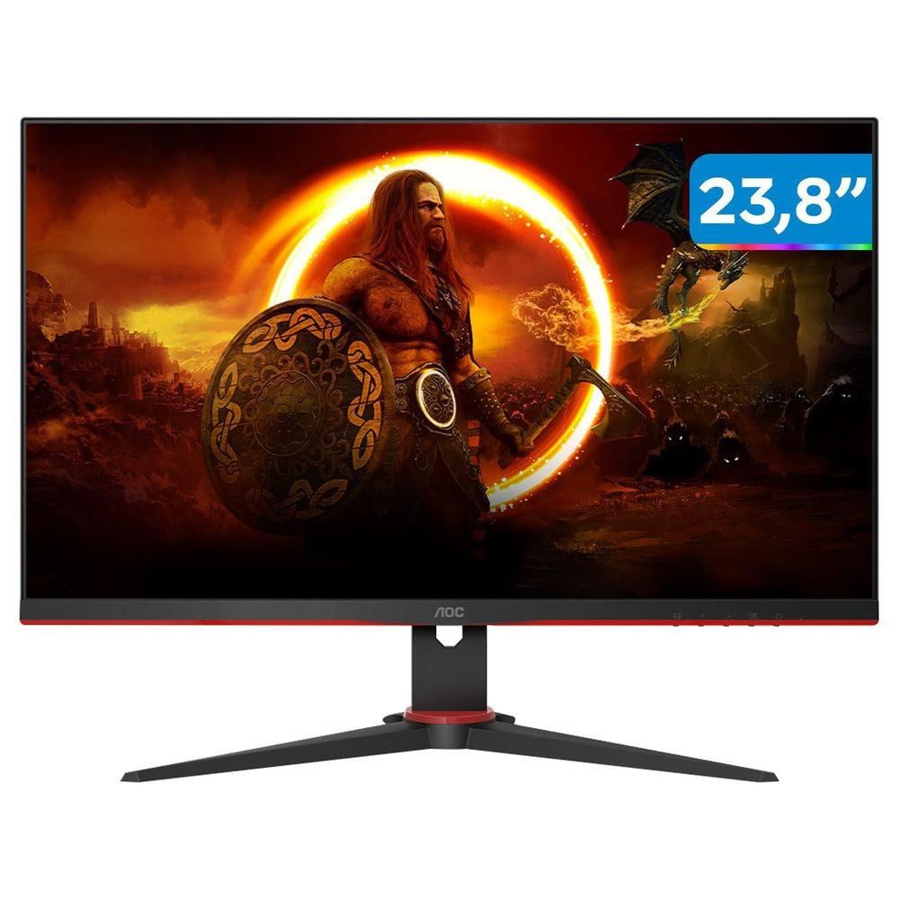 Monitor Gamer AOC 23.8″ Full HD, 100Hz, 1ms, IPS, DisplayPort e HDMI, Adaptive-Sync – 24G2E1 na KaBuM!