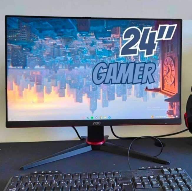 Monitor Gamer AOC Hero 24″ 165Hz 1ms Ajuste de Altura 24G2S/BK na Amazon