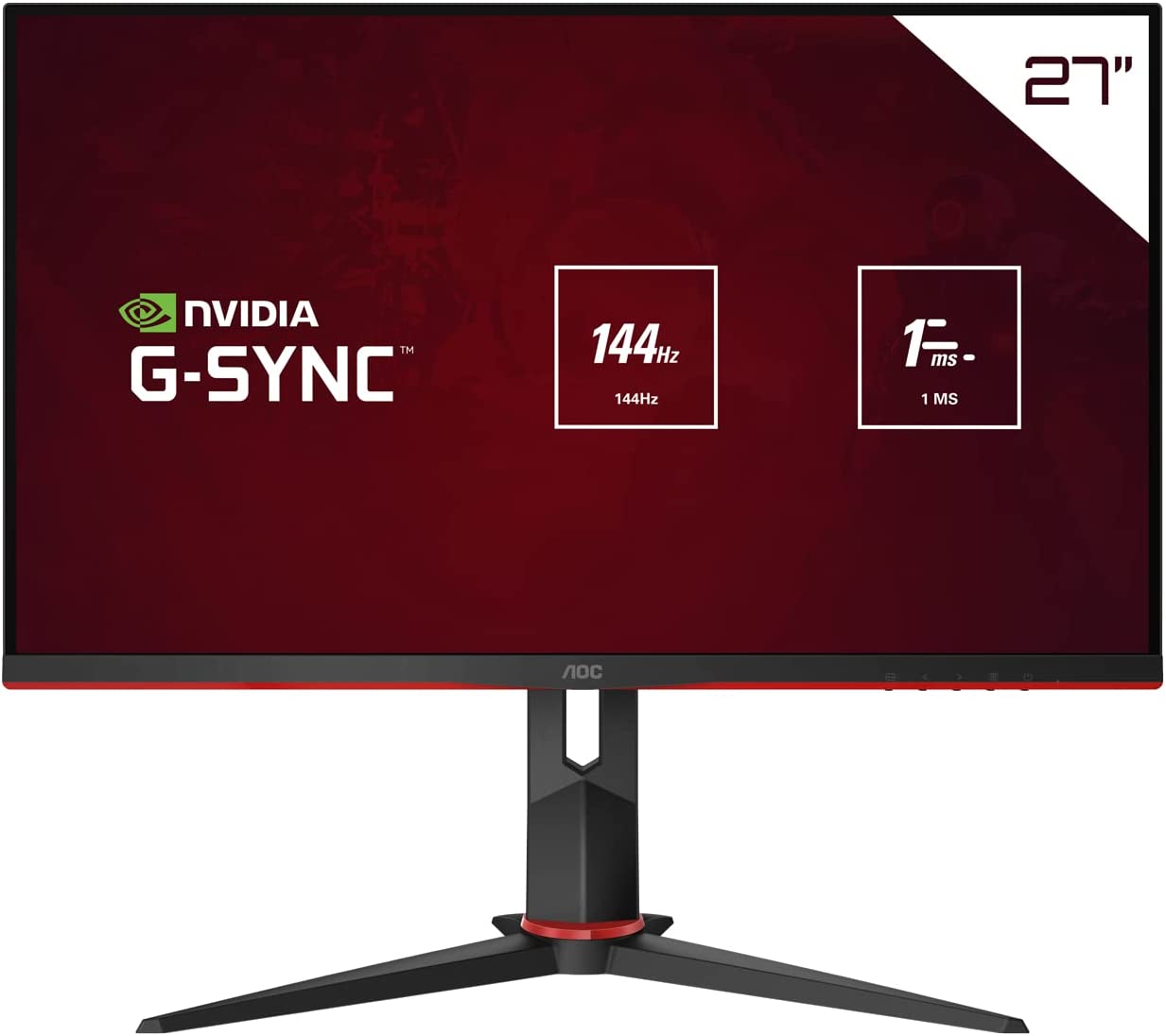 Monitor Gamer AOC Hero 27″ 144Hz IPS 1ms G-Sync Compatible 27G2, Preto, Grande na Amazon
