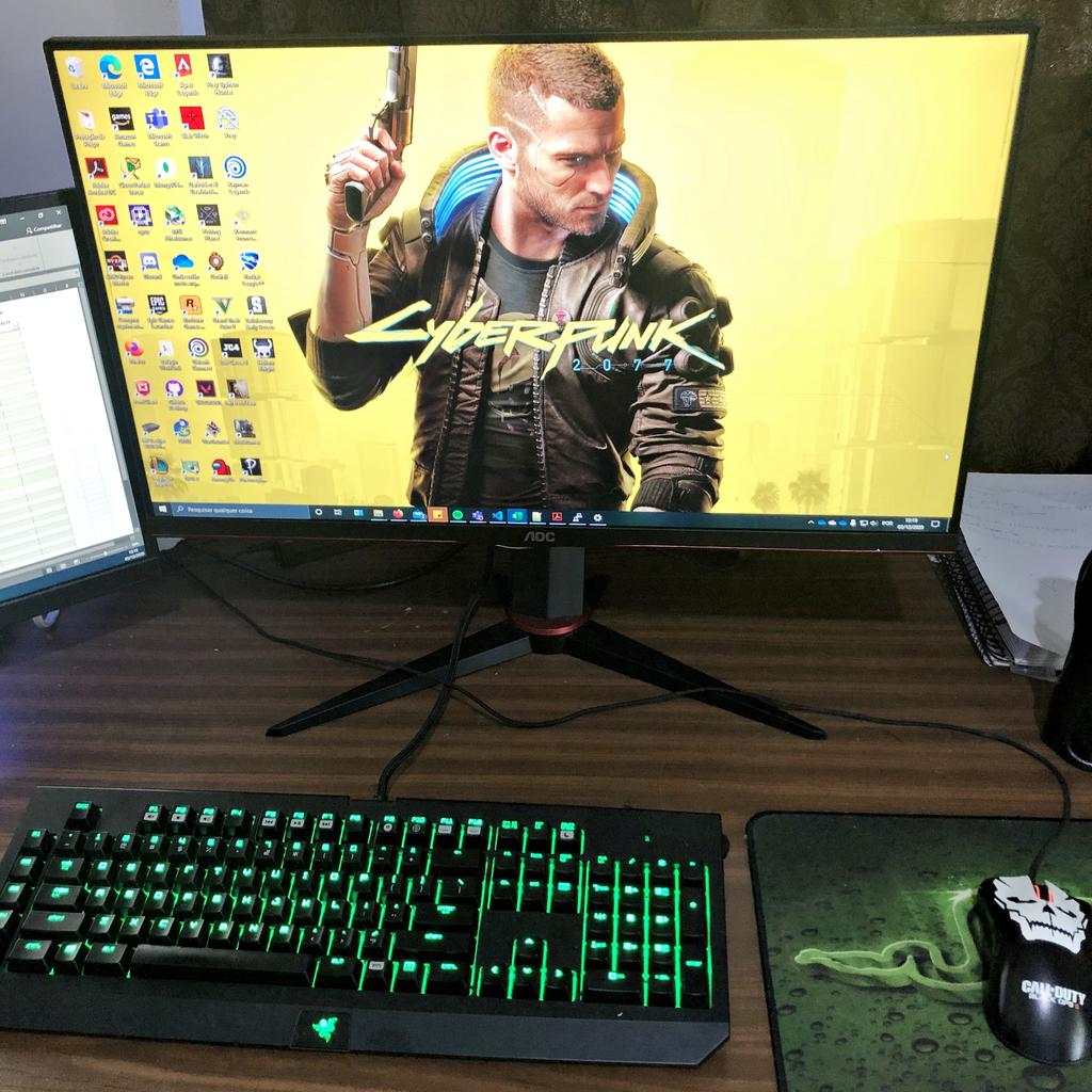 Monitor Gamer AOC Hero 27″ 144Hz IPS 1ms G-Sync Compatible 27G2, Preto, Grande na Amazon