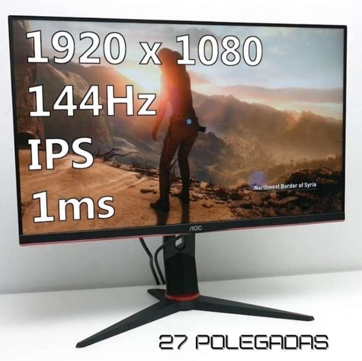 Monitor Gamer AOC Hero 27″ 144Hz IPS 1ms G-Sync Compatible 27G2, Preto, Grande na Amazon