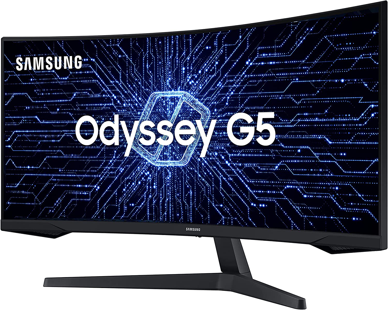 Monitor Gamer Curvo Samsung Odyssey 34″, WQHD, 165Hz, 1ms, tela ultrawide, HDMI, Display Port, Freesync Premium, preto, série G5 na Amazon