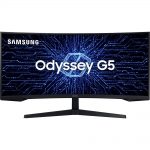 Monitor Gamer Curvo Samsung Odyssey 34′, WQHD, 165Hz, 1ms, tela ultrawide, HDMI, Display Port, Freesync Premium, preto, série G5 na Amazon