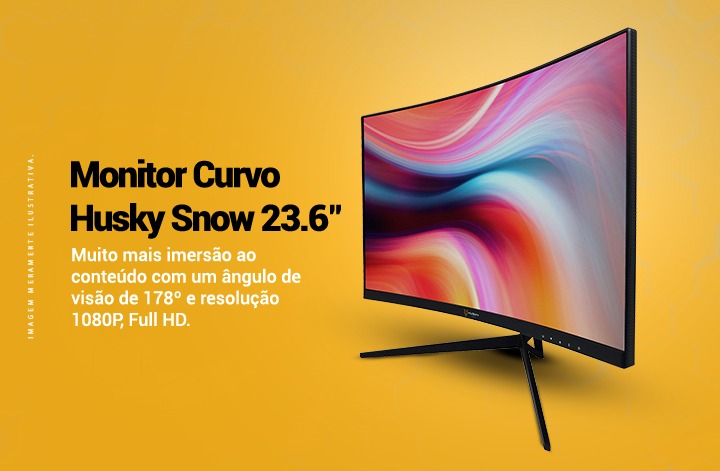 Monitor Gamer Husky Snow 23.6′ LED, Curvo, 165 Hz, Full HD, 1ms, Adaptive Sync, HDMI/DisplayPort, Ajuste de Ângulo – HGMT000 – Husky Gaming na Magazine Luiza