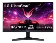 Monitor Gamer LG UltraGear 24″ FHD, IPS, 180Hz, 1ms GTG, HDR10, DisplayPort e HDMI, AMD FreeSync, NVIDIA G-SYNC, Preto – 24GS60F-B na KaBuM!