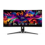 Monitor Gamer MSI OLED QUANTUM DOT MAG 341CQP, 34″ QHD, 175Hz, 0.3ms, DisplayPort e HDMI, HDR, Adaptive-Sync na KaBuM!