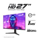 Monitor Gamer Philco 27" 180Hz Full HD Tela Plana PMG27M23T na Amazon