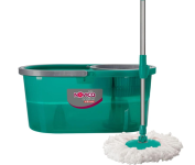 Mop Balde Original Lava e Seca de 13 Litros com Base Articulada, Esfregão de Microfibra e Sistema Antirespingo, Noviça na Amazon