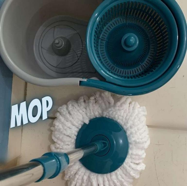 Mop FIT Giratório com 2 refis microfibra, balde com 8 litros, MOP5010, Flash Limp na Amazon